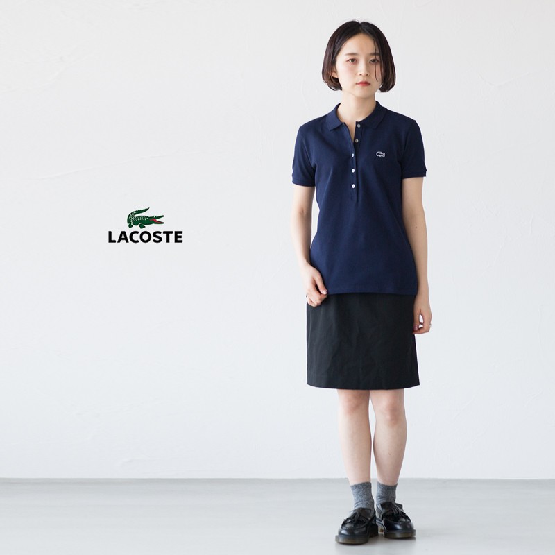 【未使用】ラコステ スリムフィット コントラストリブカラーデザインポロシャツ ラコステ LACOSTE スリムフィット コントラストリブカラー