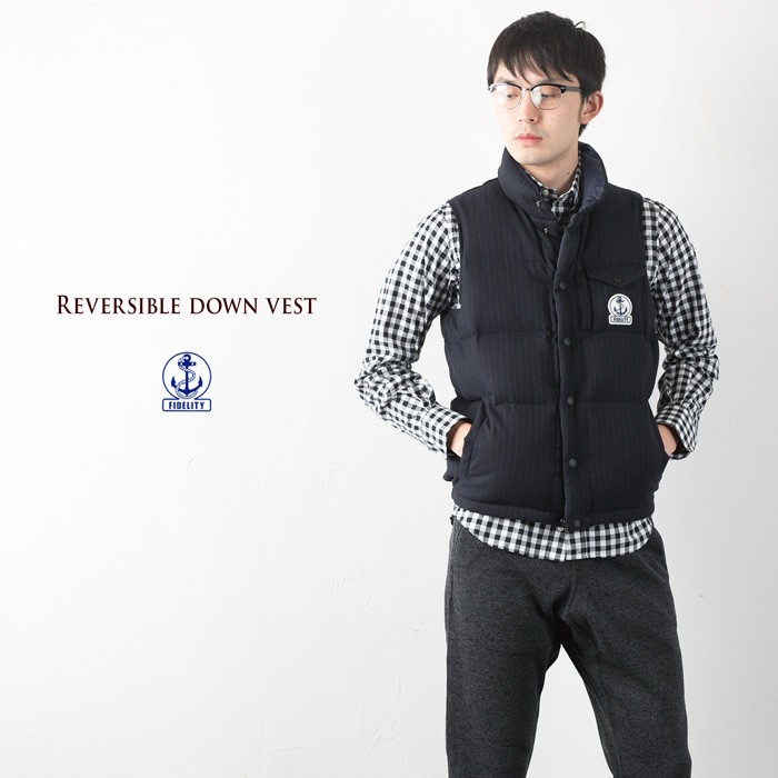 20%OFF フィデリティ ベスト リバーシブル ダウンベスト ウール PTN206 ネイビーストライプ/ネイビー FIDELITY  REVERSEBLE VEST WOOL :fd-downvest01:ココチヤ - 通販 - Yahoo!ショッピング