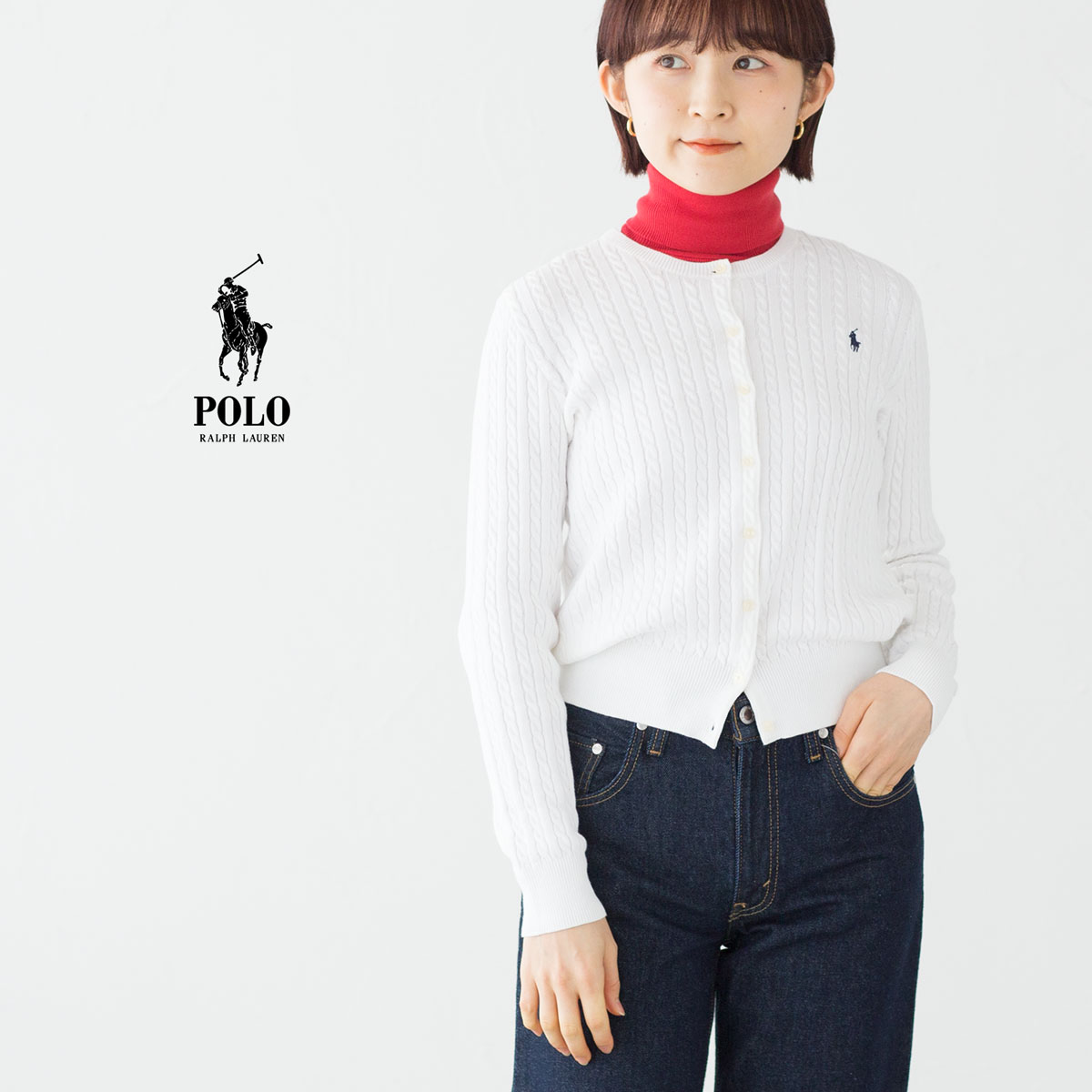 未使用級ラルフローレン　ミニケーブル　カーディガン　150 Polo Ralph Lauren Childrenswear カーディガン ミニ ケーブル