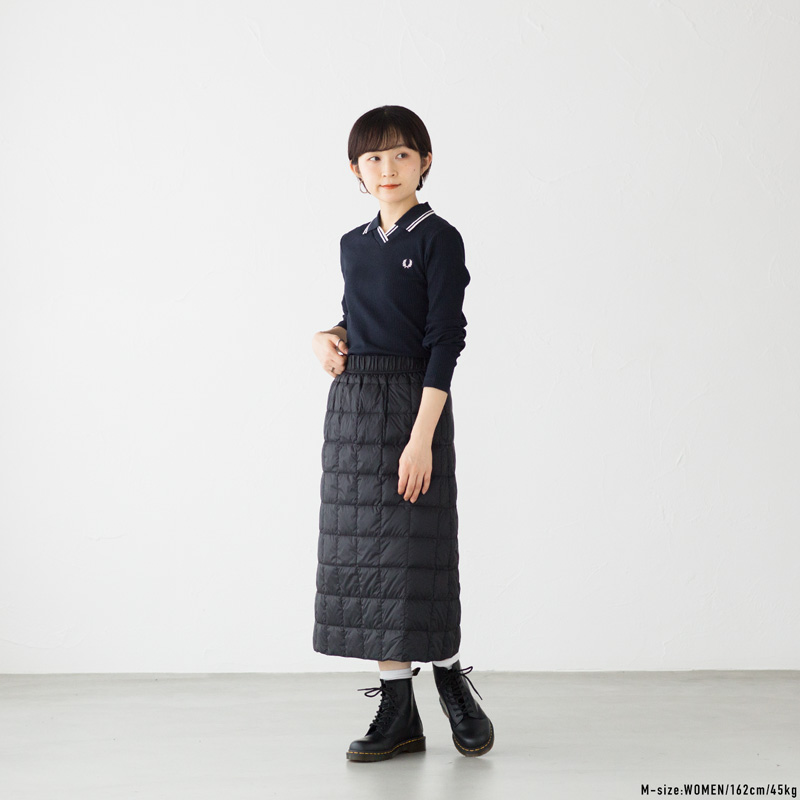 TAION タイオン ベーシック セミロングダウンスカート TAION