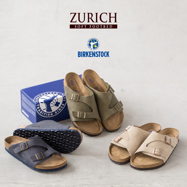 未使用級【ビルケンシュトック】（42）サンダル スエード チューリッヒ ベージュ BIRKENSTOCK サンダル ZURICH SFB/チューリッヒ ソフトフット