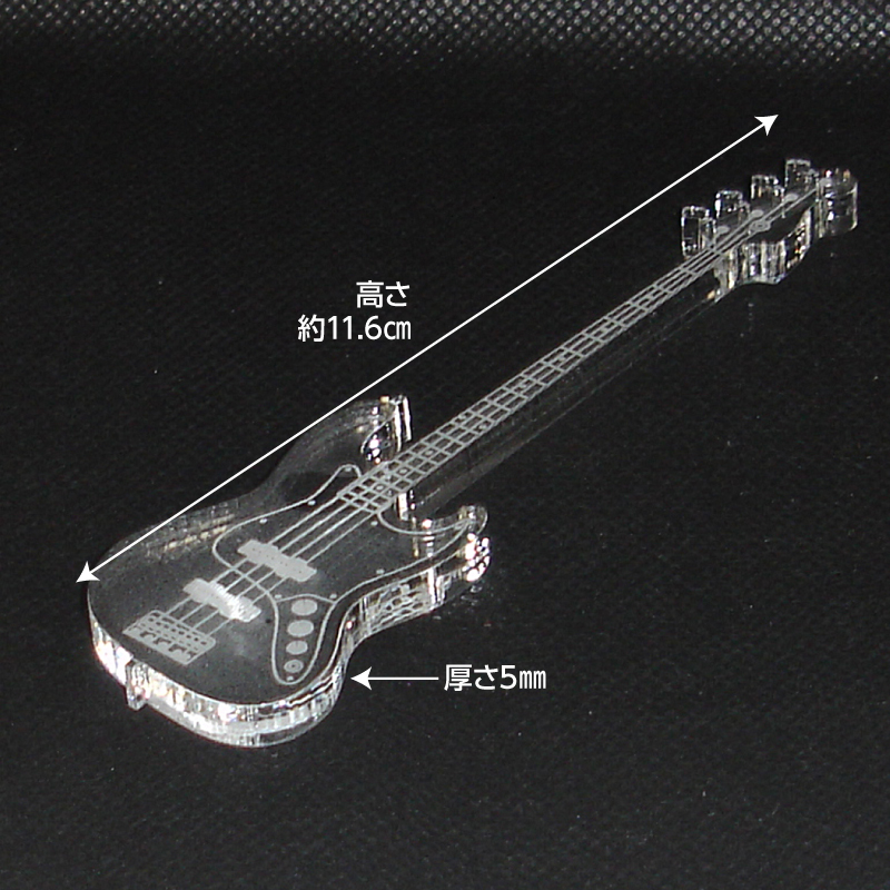 アクリル製　ミニチュアベース　ジャズベースタイプ　楽器　guitar　JazzBass type