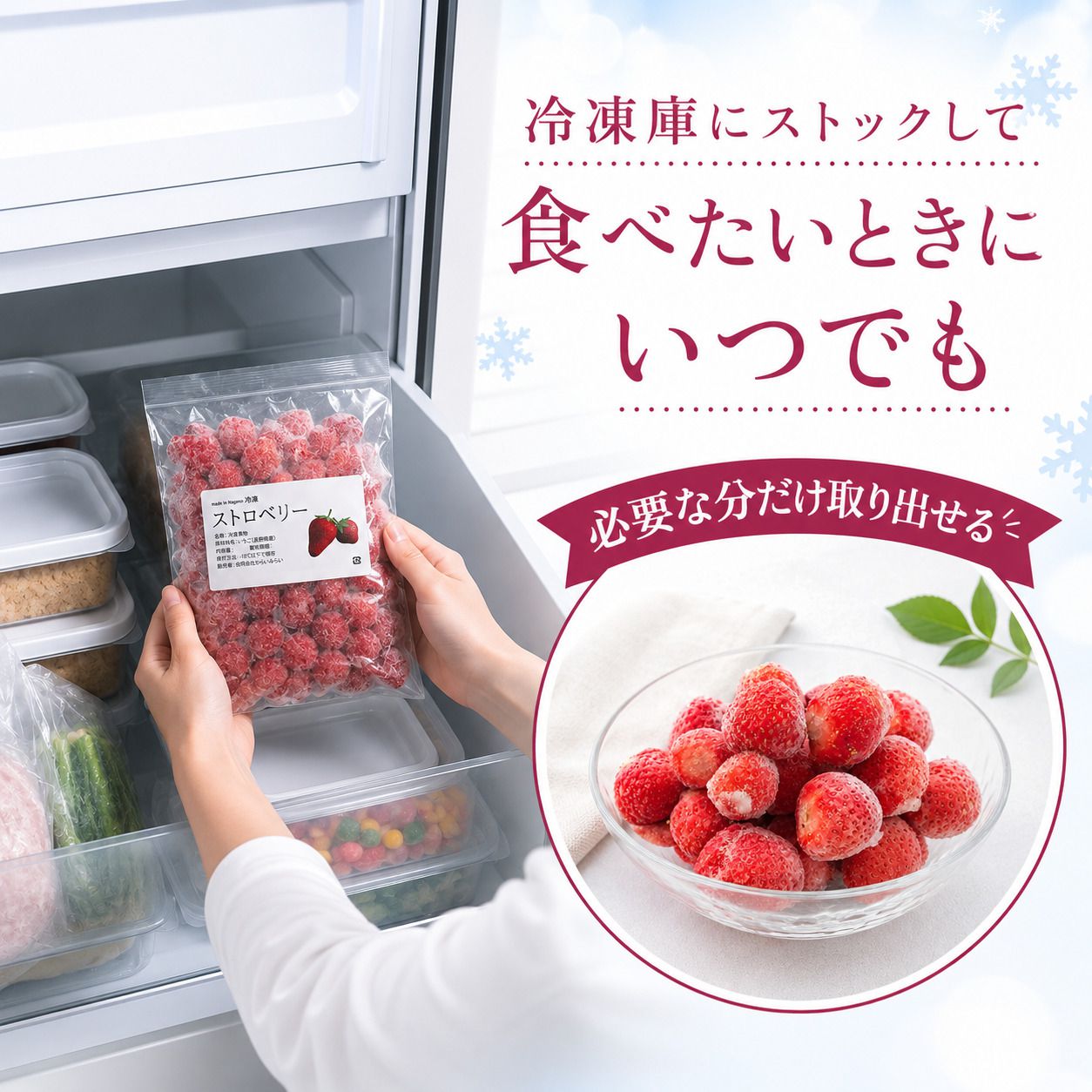 わらいみらい フルーツ いちご 300g 600g 冷凍 国産 長野県 たっぷり