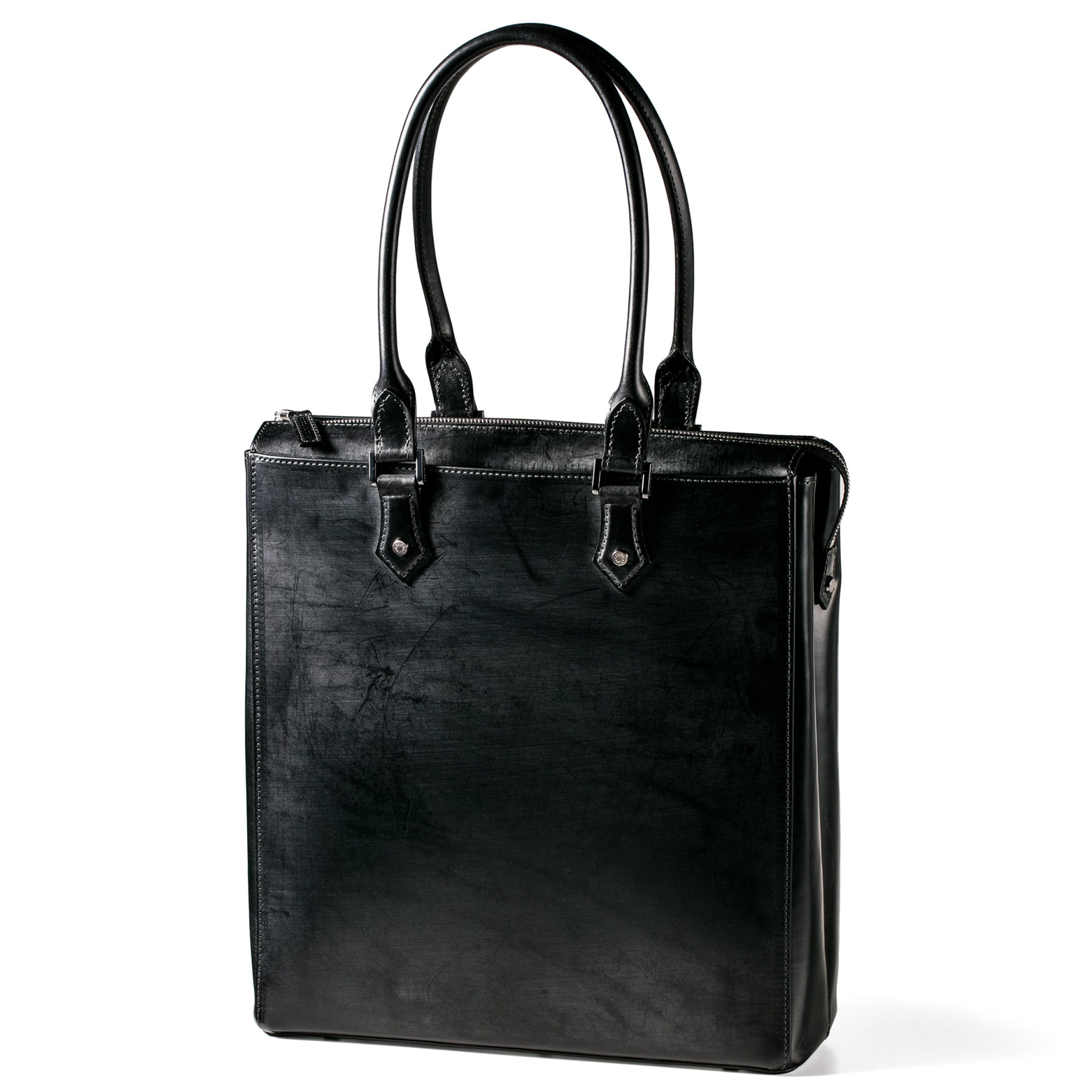 ［超美品］COCOMEISTER ブラックレザー ビジネスバッグ COCOMEISTER（ココマイスター） 【ココマイスター】ブライドル