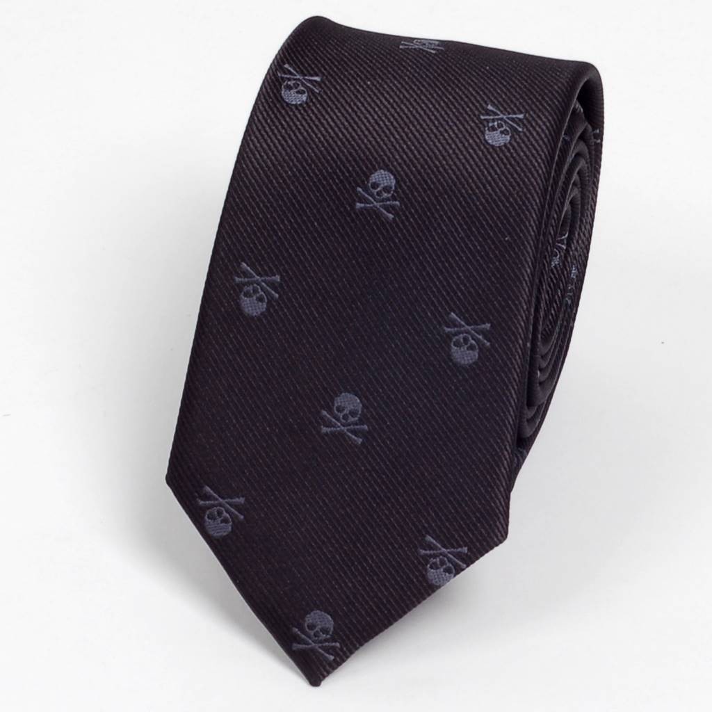 ネクタイ スリム ナロータイ スカル 骸骨 パターン デザイン 黒、ネイビー レッド パープル系の６色　大剣幅6cm |  | 06