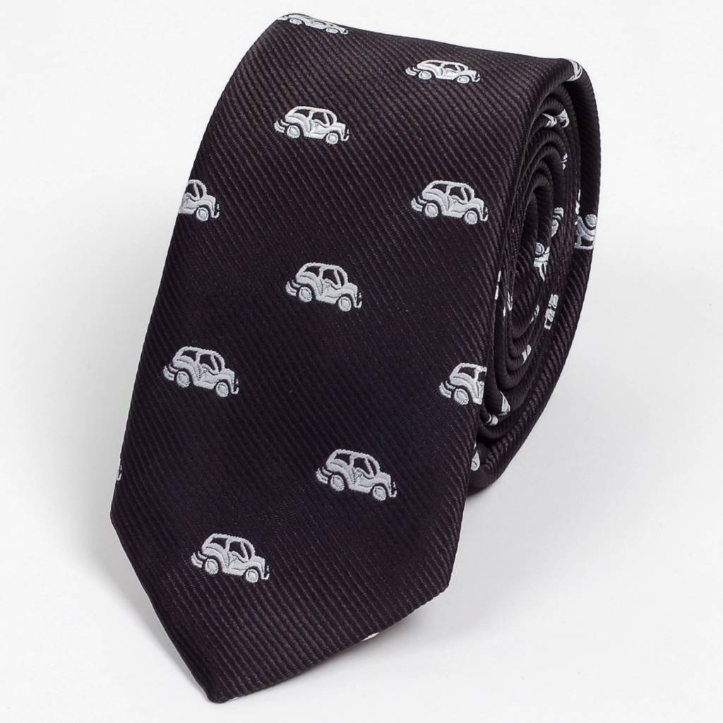 ネクタイ スリム ナロータイ 車 自転車 乗り物 パターン デザイン 黒、ネイビー レッドワイン系の 4柄　大剣幅6cm |  | 01