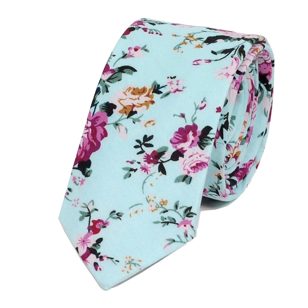 ナロータイ 花柄 ネクタイ スリム メンズ レディース スキニー フローラル コットンタイ 綿素材 マットな質感 15種 花見 バラ ローズ 大剣幅6cm |  | 06