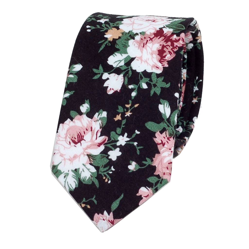 ナロータイ 花柄 ネクタイ スリム メンズ レディース スキニー フローラル コットンタイ 綿素材 マットな質感 15種 花見 バラ ローズ 大剣幅6cm |  | 07