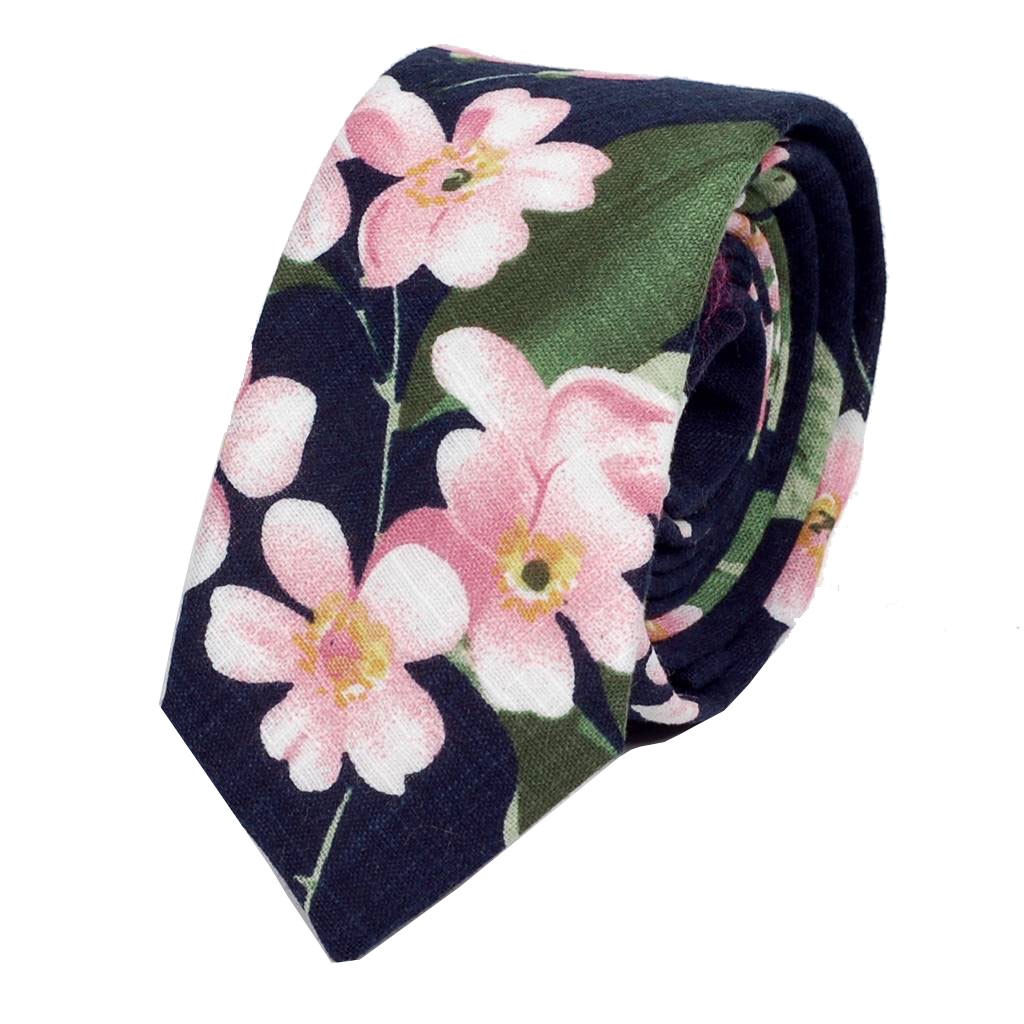 ナロータイ 花柄 ネクタイ スリム メンズ レディース スキニー フローラル コットンタイ 綿素材 マットな質感 15種 花見 バラ ローズ 大剣幅6cm |  | 14