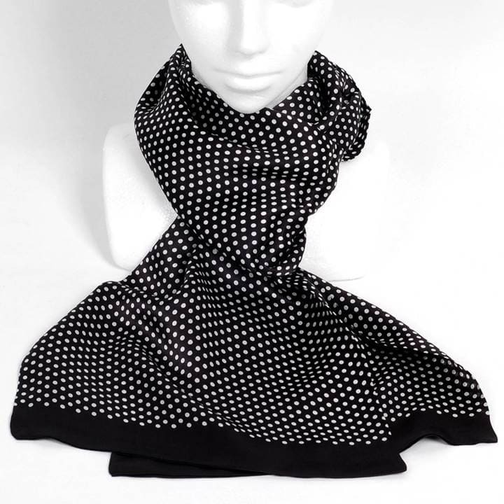 ストール シルク マフラー メンズ ネック スカーフ ドット、ハウンドトゥース、ペイズリー柄 細長 ソフト スカーフ 表裏のない2枚重ね縫い |  | 03