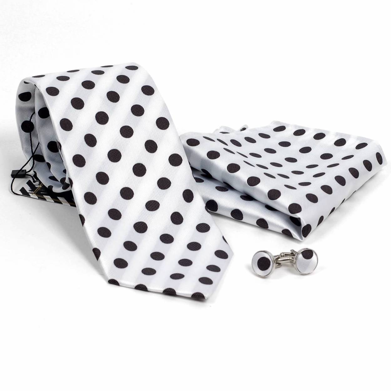 シルク ネクタイ カフスボタン ポケットチーフ 3点 セット ネクタイ チーフ カフス メンズ ドット 水玉柄 ３色 ホワイト ブルー レッド |  | 01