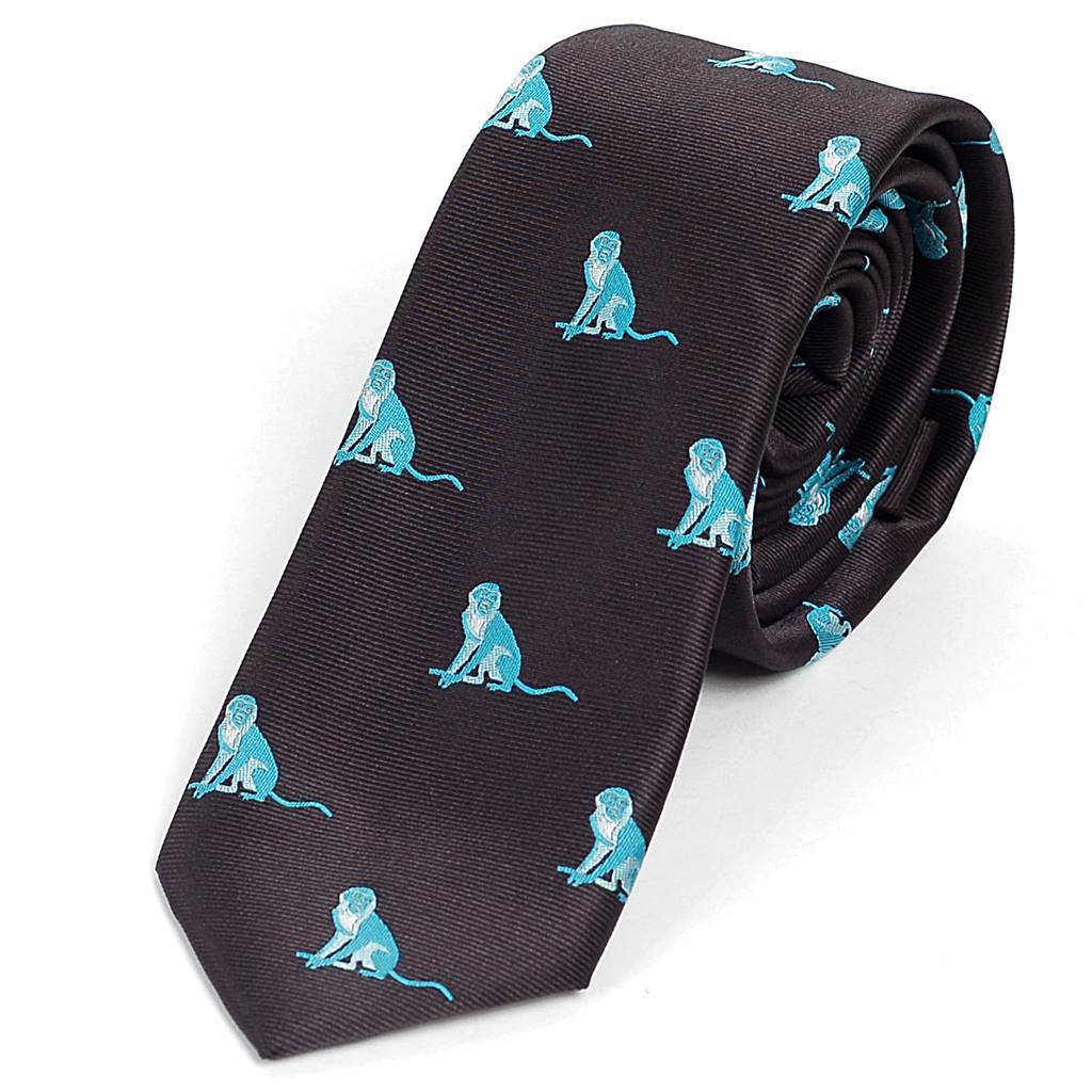 ネクタイ メンズ おさる モンキー 猿柄 パターン かわいい おしゃれ ビジネス ナロータイ スリム デザイン 大剣幅 6cm 送料無料 3色 ブラック ベージュ シルバー |  | 01