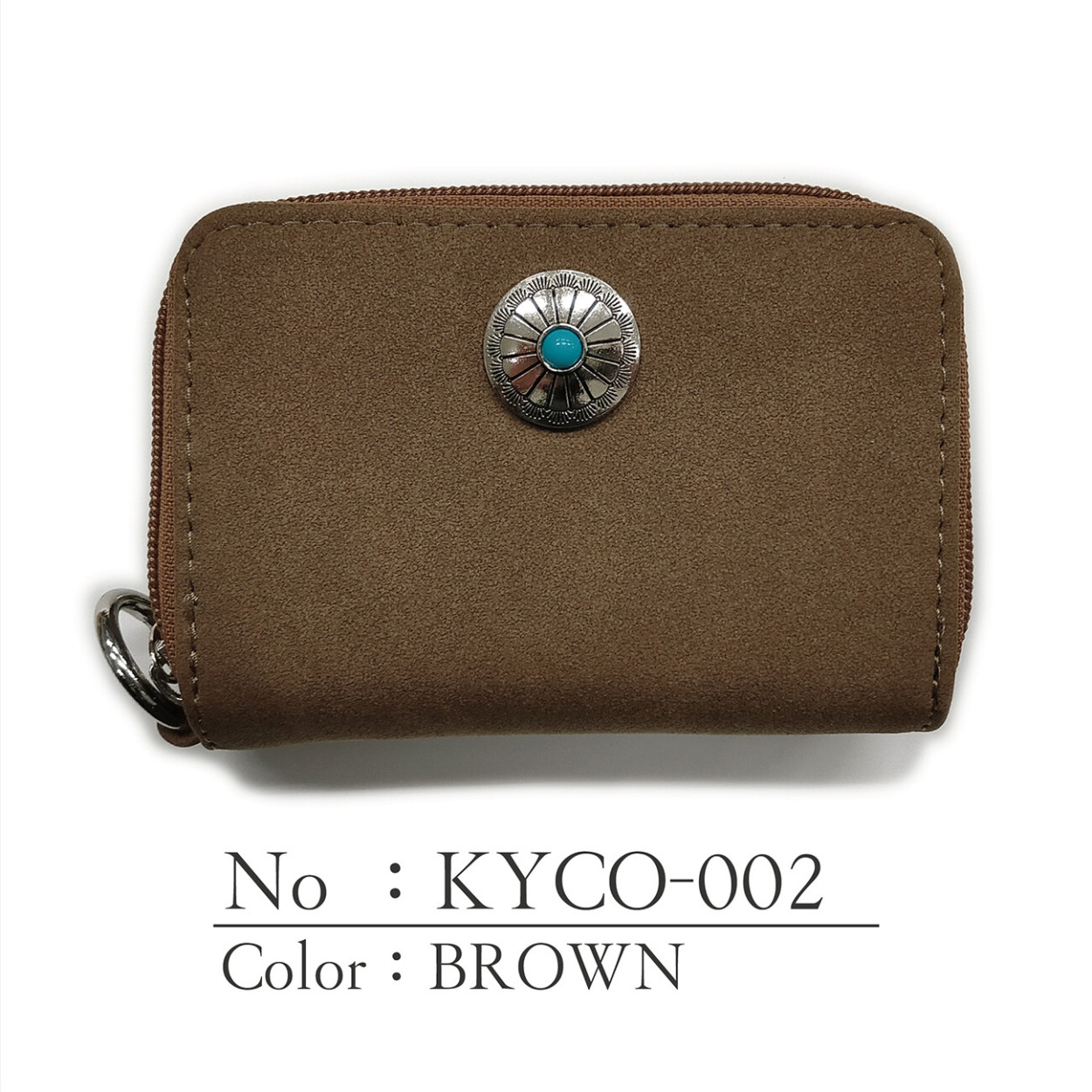 キーケース & ウォレット フェイク スウェード コンチョ メンズ レディース 男女兼用 エスニック ボタン おしゃれ 小サイズ 鍵入れ 小銭入れ 小物 雑貨 |  | 02