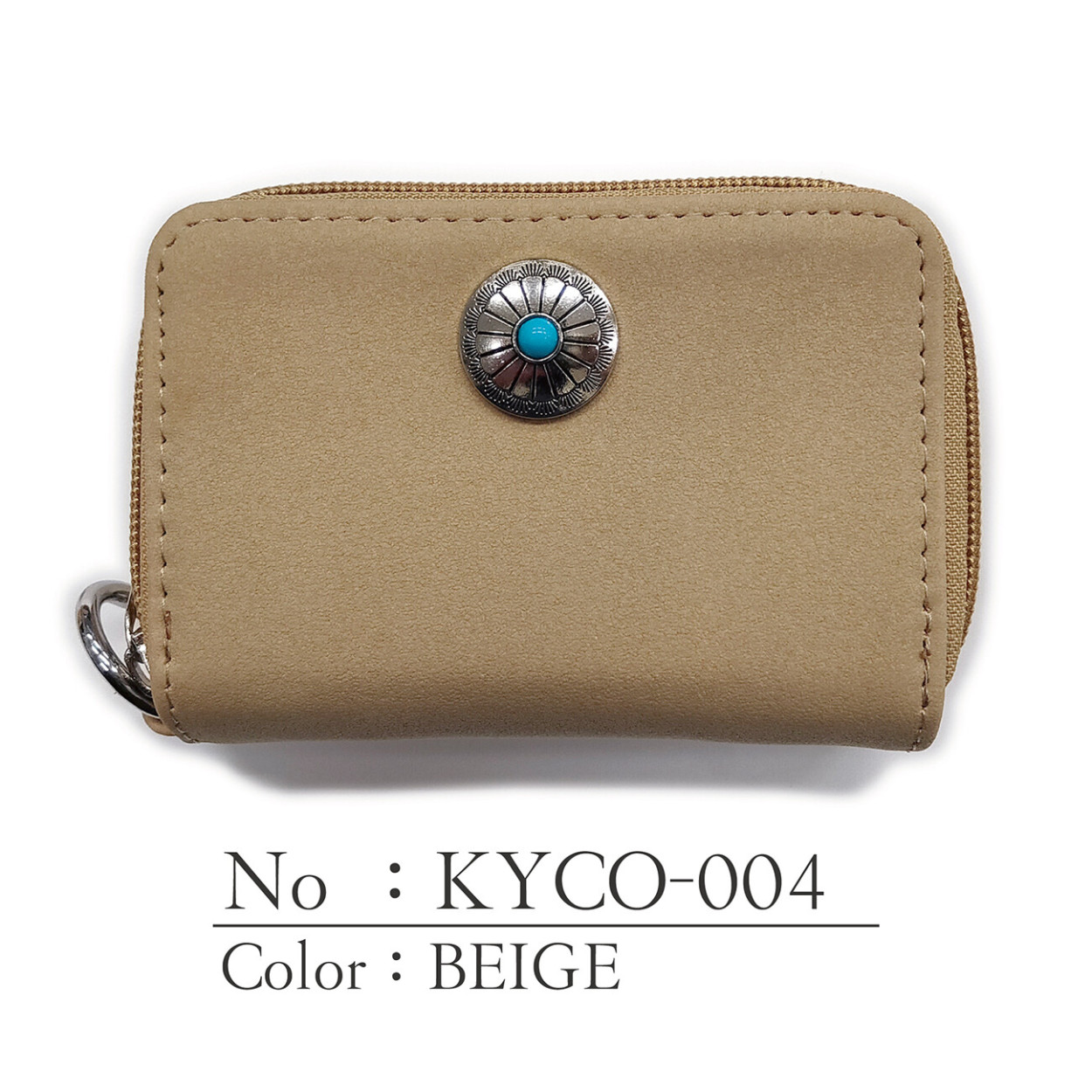 キーケース & ウォレット フェイク スウェード コンチョ メンズ レディース 男女兼用 エスニック ボタン おしゃれ 小サイズ 鍵入れ 小銭入れ 小物 雑貨 |  | 04