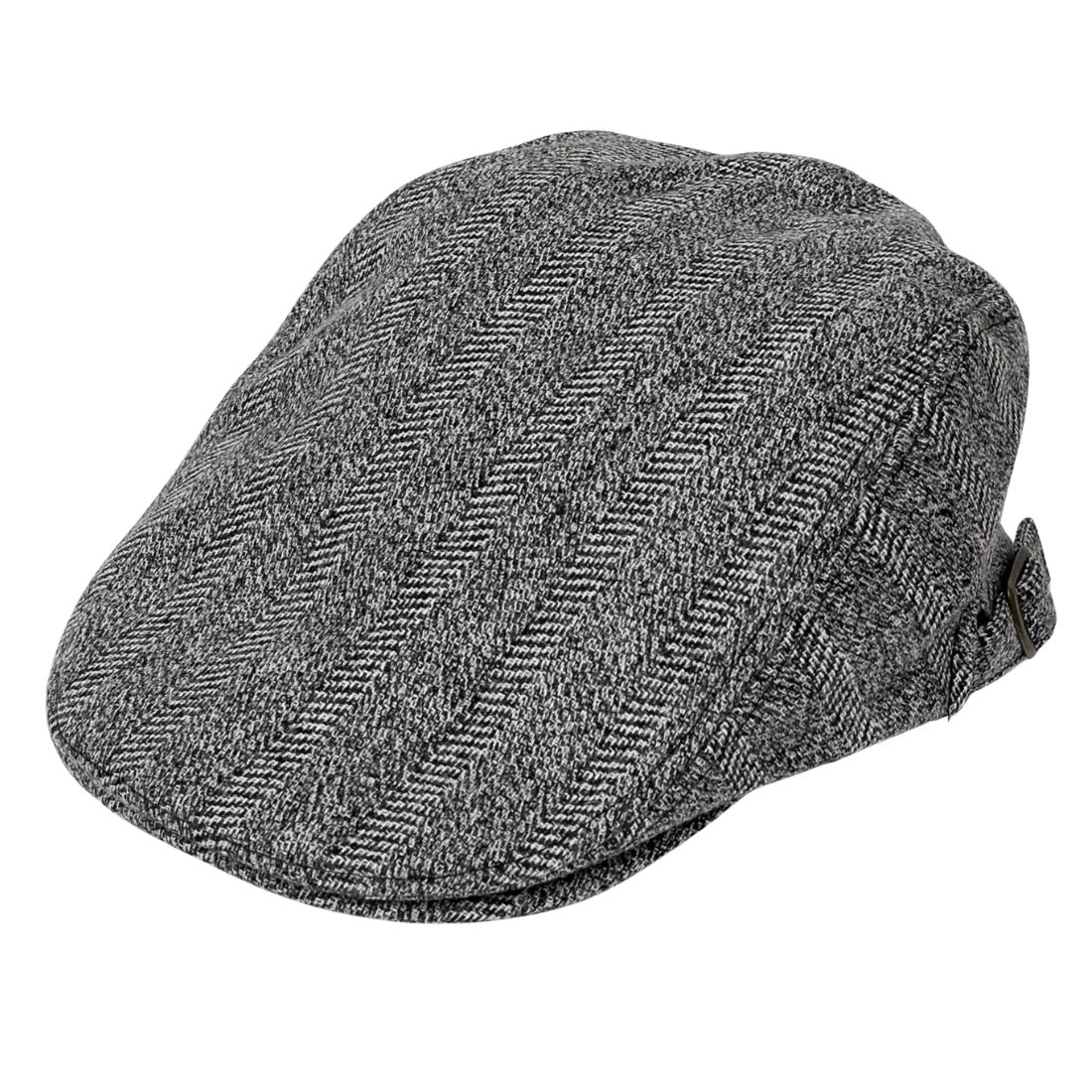 ハンチング帽 ウールジャガードハンチング 帽子 メンズ レディース ヘリンボーン 秋冬 サイドベルト付き サイズ調整可能  送料無料 |  | 03