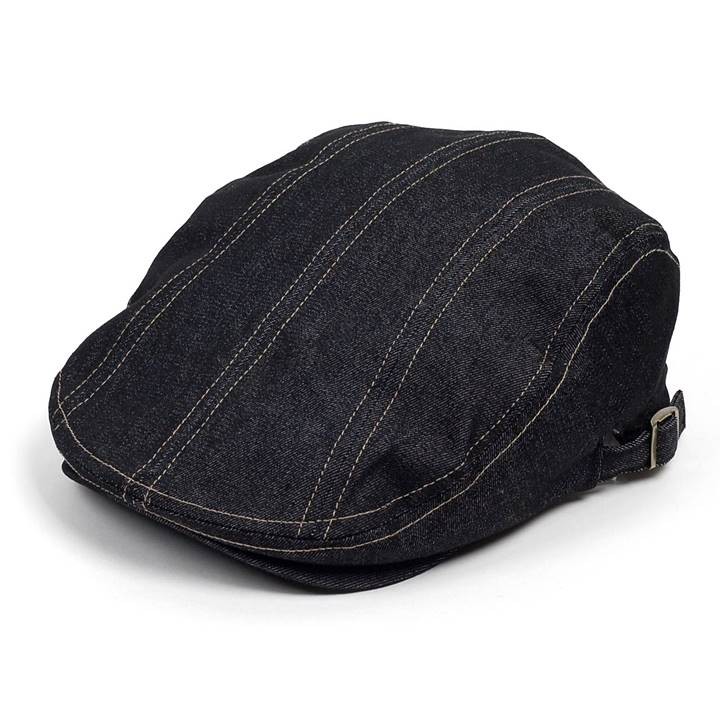 ハンチング帽子 メンズ レディース ステッチ デニム ハンチング キャップ 帽子 58cm 年間定番 ストライプ、ネイビー、ブラックの3カラー |  | 01