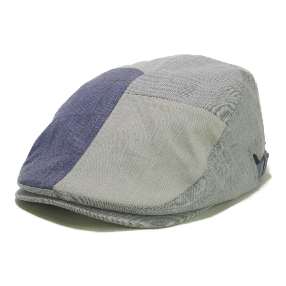 ハンチング メンズ レディース ４枚ハギ パッチワーク キルト 繋ぎ合わせ 淡いカラー ３色 帽子 58cm サイド調整スナップベルト付き 敬老の日 父の日 |  | 03
