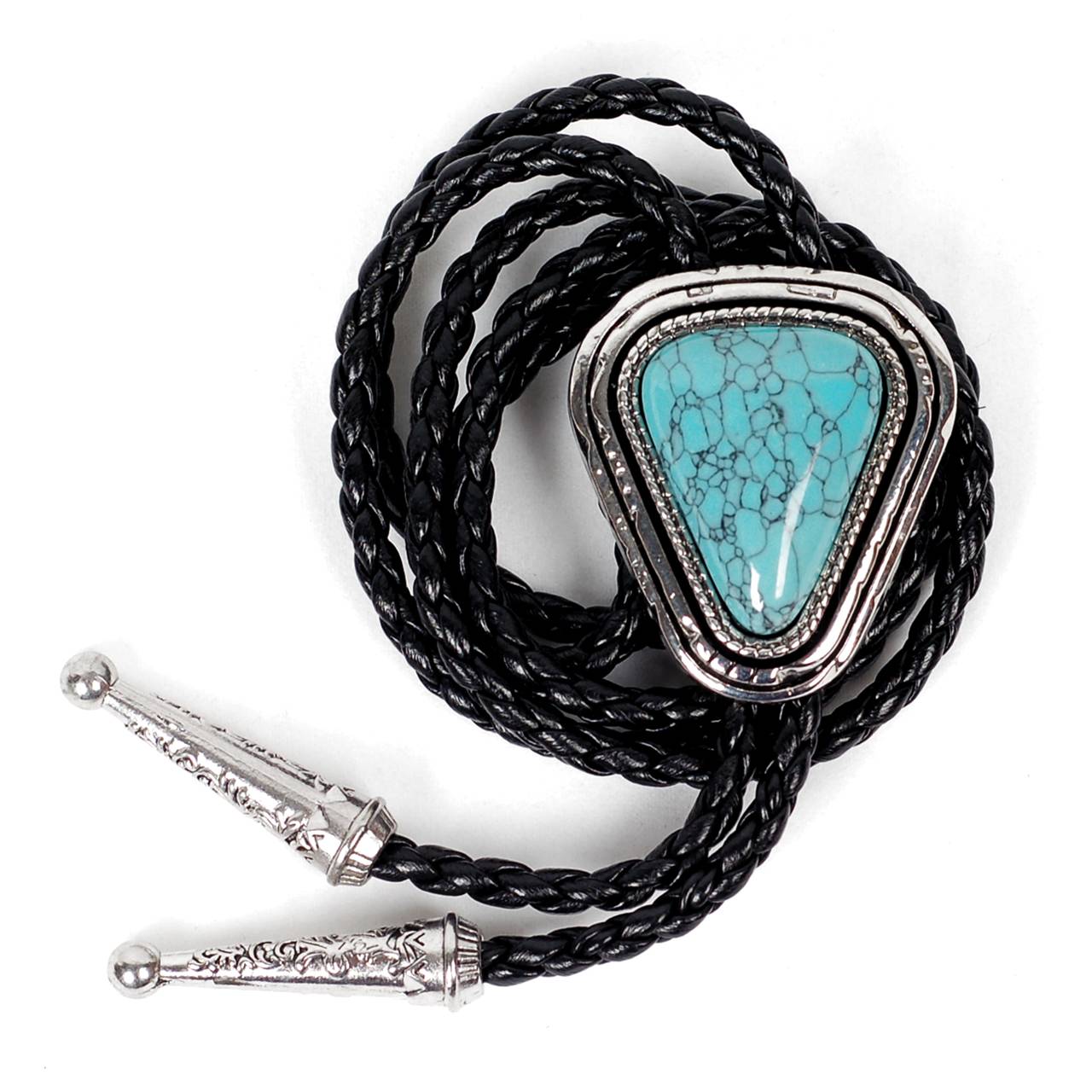 ループタイ ネイティブ風ループタイ メンズ アクセサリー 全3色 ウエスタン調 ボロタイ クラック模様 ナチュラル ストーン ペンダント ジュエリー |  | 03