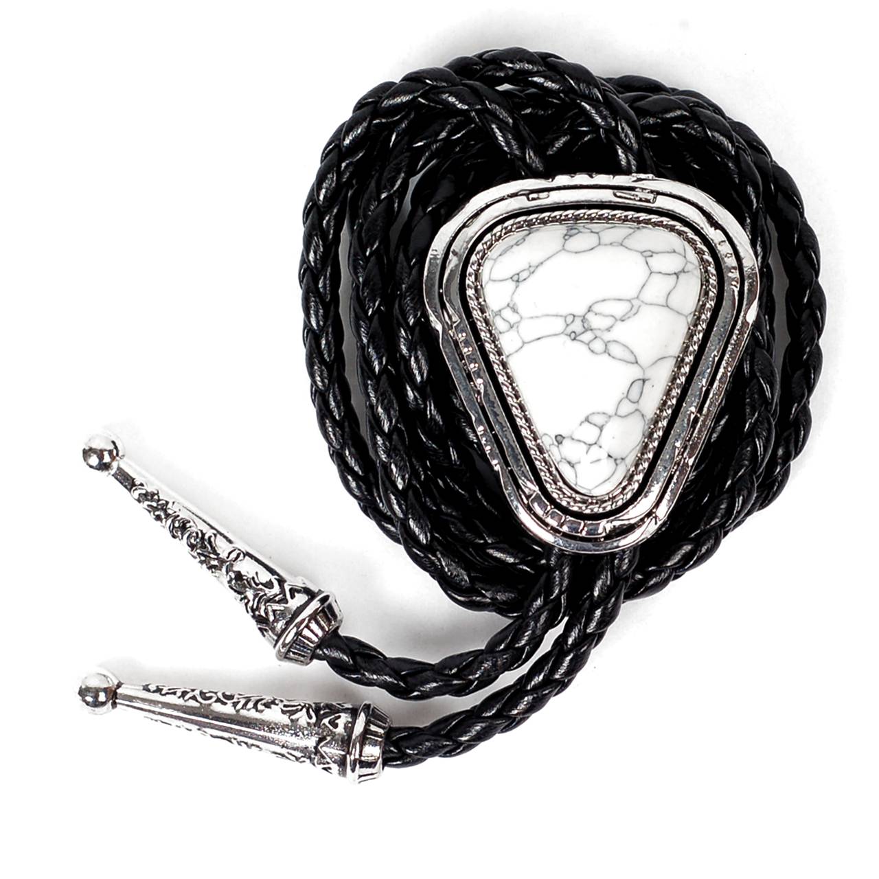 ループタイ ネイティブ風ループタイ メンズ アクセサリー 全3色 ウエスタン調 ボロタイ クラック模様 ナチュラル ストーン ペンダント ジュエリー |  | 02