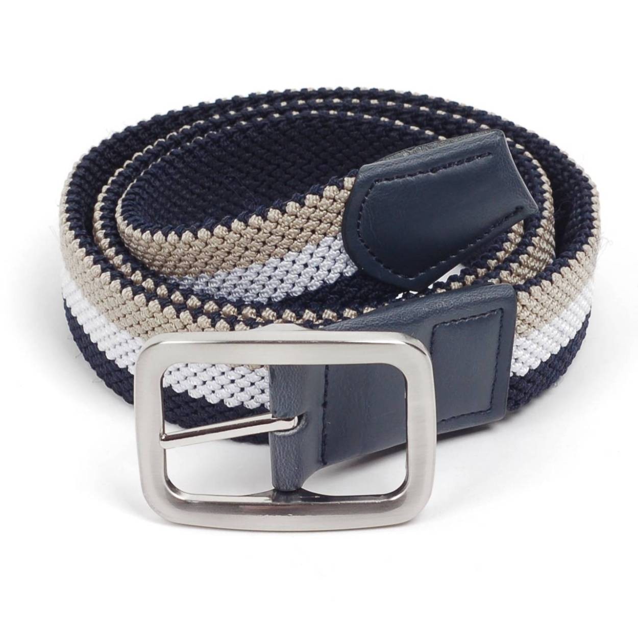 ベルト メンズ カジュアル メッシュ リバーシブル ３色 単色 編み 穴なし 無段階で調整自由 ストレッチ 伸縮 編組ベルト |  | 02