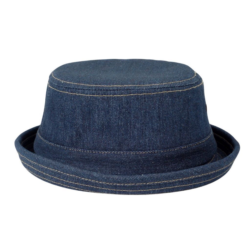 ポークパイハット デニム生地 帽子 メンズ レディース ハット帽 男女兼用 帽子 58cm フリーサイズ Ruben ストライプ、ネイビー、ブラック　3色 |  | 02