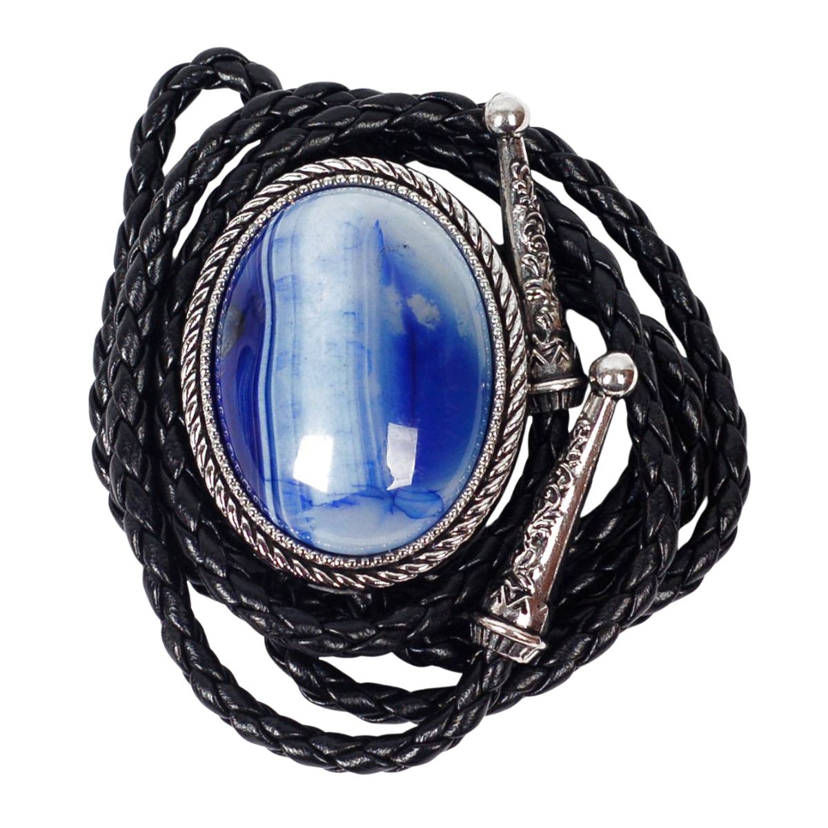 ループタイ メンズ ボロタイ ビッグ ナチュラル ストーン ネクタイ代わり ブルー系ストーン オーバル ストーン 編み紐 ウエスタン ロック付 送料無料 男女兼用 |  | 01