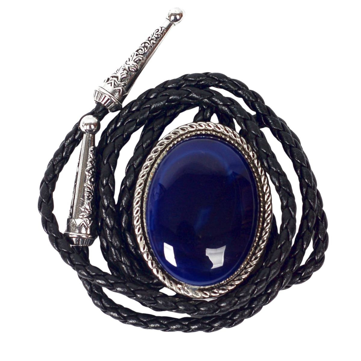 ループタイ メンズ ボロタイ ビッグ ナチュラル ストーン ネクタイ代わり ブルー系ストーン オーバル ストーン 編み紐 ウエスタン ロック付 送料無料 男女兼用 |  | 03