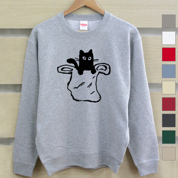 美品MSGM クロップドトレーナースウェット裏起毛ネコキャット猫 c-sw