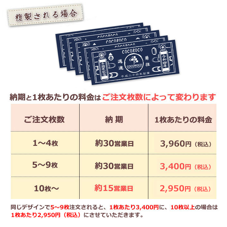 ノベルティ 創立記念 周年記念【10枚以上購入で1枚2850円】和風 帆