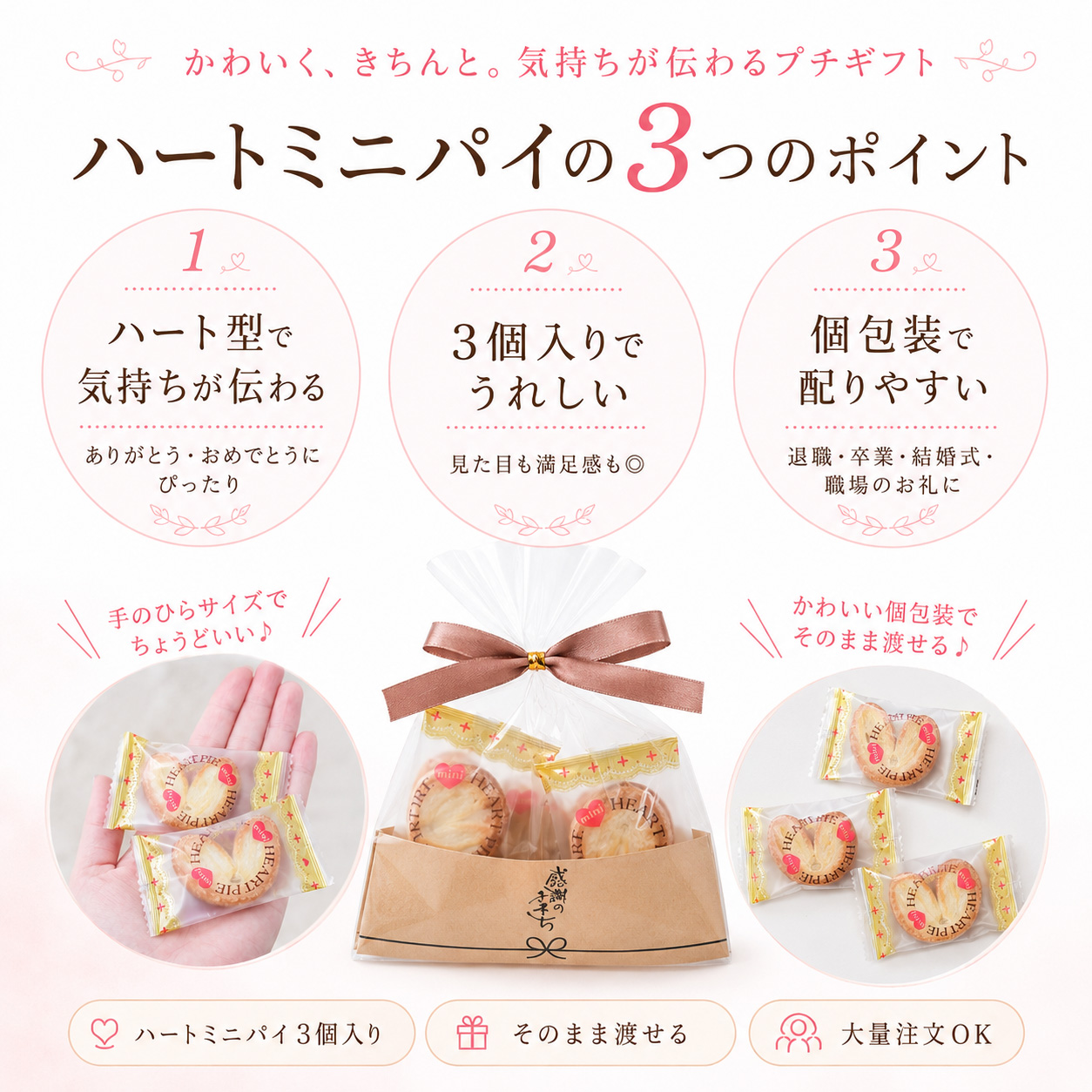ハートミニパイ3つのポイント