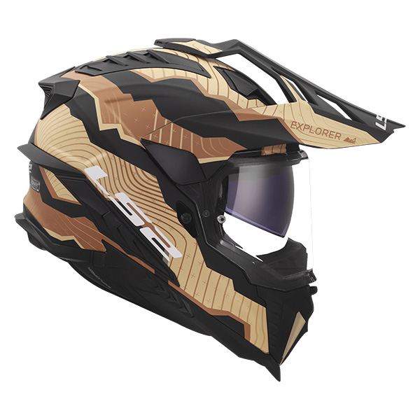あすつく】LS2 HELMETS EXPLORER PLUS F マットブラウンサンド M