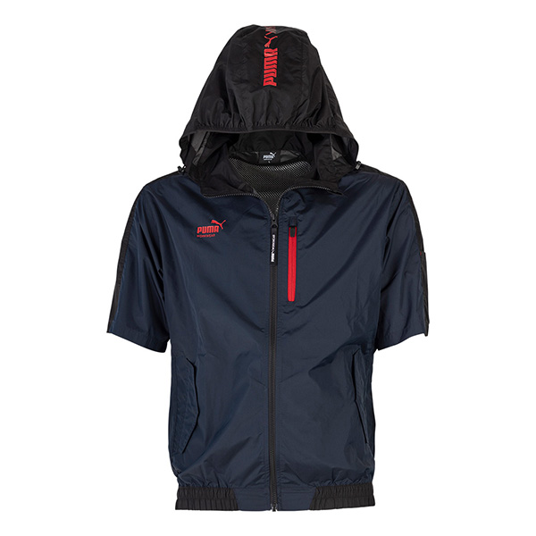 あすつく) PUMA(プーマ):エアツイスト フーディー半袖 ネイビー L