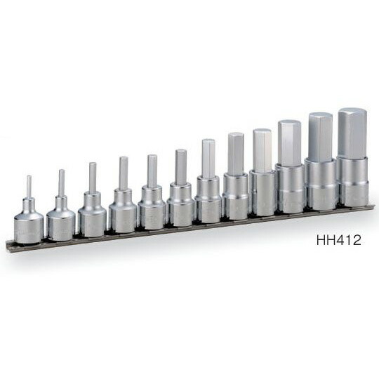 【特価商品】トネ(TONE) ヘキサゴンソケットセット(ホルダー付) HH412 TONE（トネ） :ヘキサゴンソケットセット(ホルダー付) HH412 ○差込角