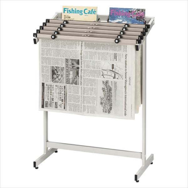 クラウン 新聞架（スチール製）5段タイプ CR-SN501-W