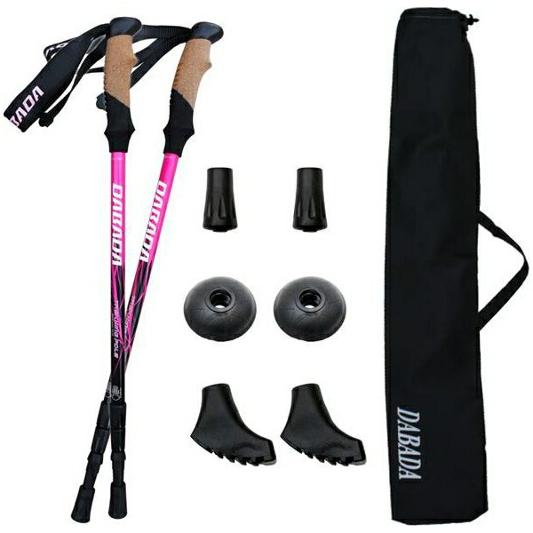 (あすつく) DABADA(ダバダ):トレッキングポールSG ピンク a-pole トレッキングポール 登山 ウォーキング DABADA(ダバダ) | DABADA