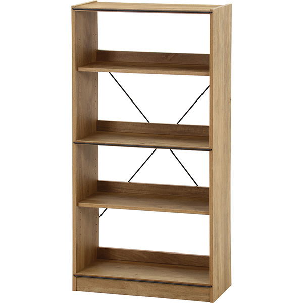 不二貿易:EZBO イジボ オープンラック4段　OAK　NA 00071871(メーカー直送品)(配送地域制限有) 組立品
