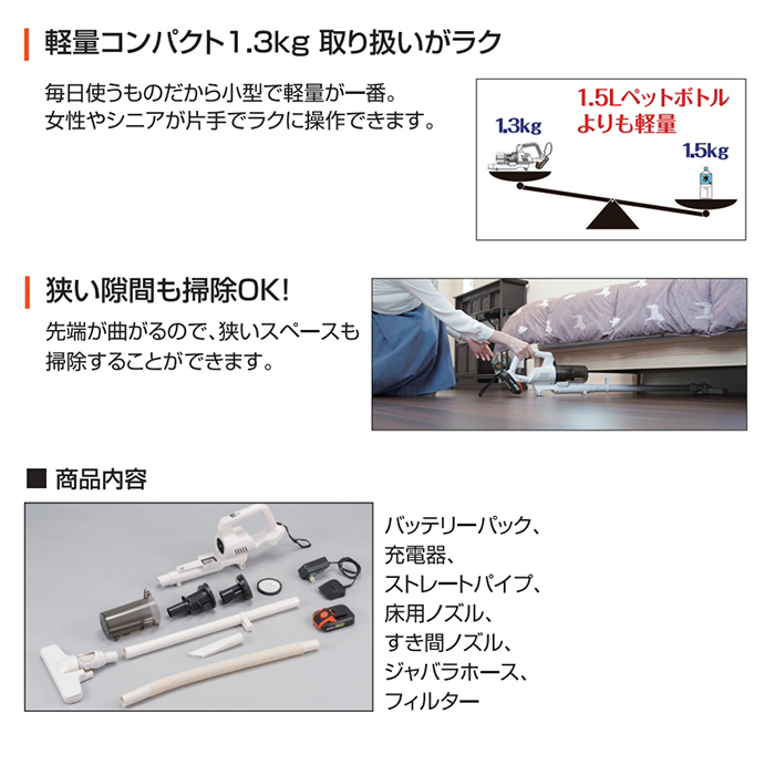 工進(KOSHIN):＜工進認定店＞充電式サイクロン掃除機 SCL-1820