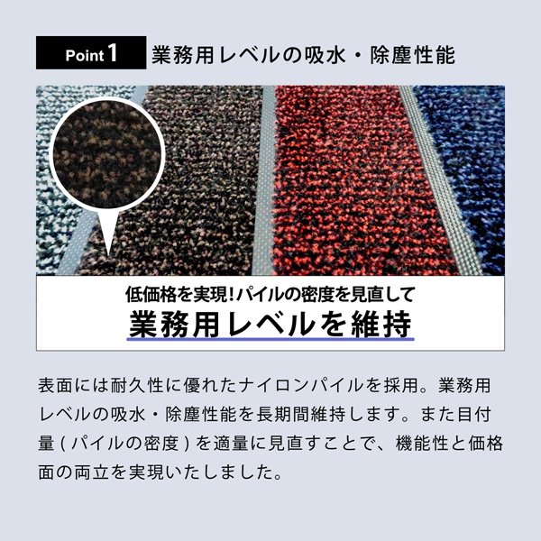 【メーカー直送】クリーンテックス・ジャパン 玄関マット アイアンホース （ストライプ） ブラック×パール 36×60cm BY00004 |  | 03
