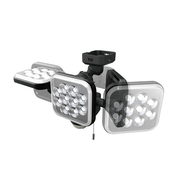 【あすつく】musashi（ムサシ） 14W×3灯フリーアーム式LEDセンサーライト LED-AC3042 |  | 13