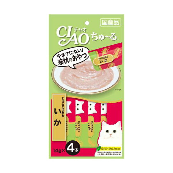 いなばペットフード CIAO ちゅ〜る とりささみ＆いか 14g×4本 SC-79 | 