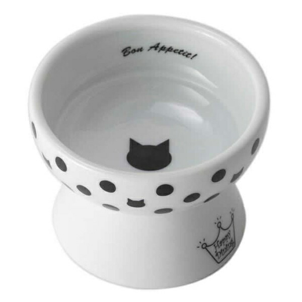猫壱:ハッピー おやつ皿 水玉 DC-0706-01 猫壱 猫 食器 食事 おやつ 器 エサ入れ 水玉 DC-0706-01