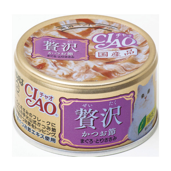 いなばペットフード:CIAO贅沢かつお節鮪とりささみ80g A-145 猫 ウェット ウェットフード キャットフード 缶 缶詰 猫缶