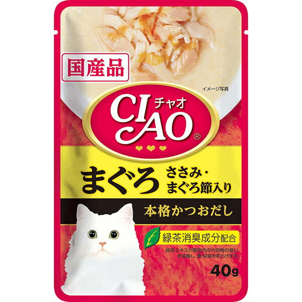 Yahoo! Yahoo!ショッピング(ヤフー ショッピング)いなばペットフード:CIAOパウチ まぐろ ささみ・まぐろ節入り 40g IC-208 猫 フード ウェット キャットフード パウチ レトルト