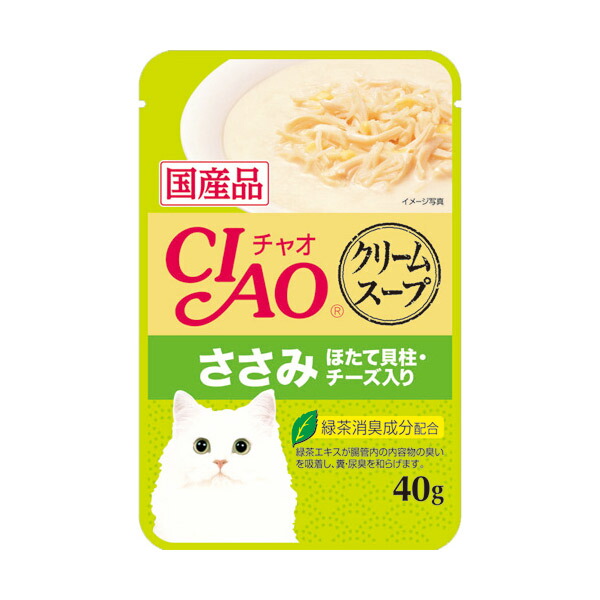 Yahoo! Yahoo!ショッピング(ヤフー ショッピング)いなばペットフード:CIAO だしスープ クリームスープ ささみ ほたて貝柱・チーズ入り 40g IC-214 猫 フード ウェット キャットフード