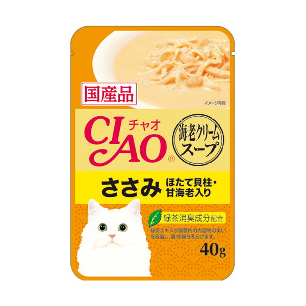 Yahoo! Yahoo!ショッピング(ヤフー ショッピング)いなばペットフード CIAO だしスープ 海老クリームスープ ささみ ほたて貝柱・甘海老入り 40g IC-215