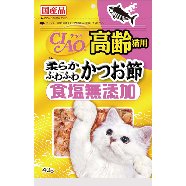 いなばペットフード CIAO 食塩無添加 高齢猫用 柔らかふわふわかつお節 40g CS-20 | 