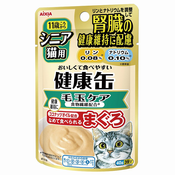 Yahoo! Yahoo!ショッピング(ヤフー ショッピング)アイシア シニア猫用 健康缶パウチ 毛玉ケア 40g 4571104712565