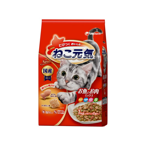 Yahoo! Yahoo!ショッピング(ヤフー ショッピング)ユニ・チャーム ねこ元気 全成長段階用 お魚とお肉ミックス 4520699678305