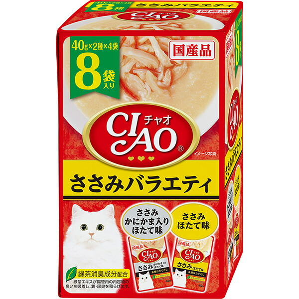 いなばペットフード:CIAO パウチ ささみバラエティ 40g×8袋 4901133319396 CIAO