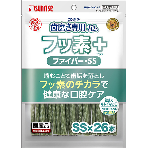 マルカン:ゴン太の歯磨き専用ガム フッ素プラス ファイバーSSサイズ クロロフィル入り 26本 4973321943874